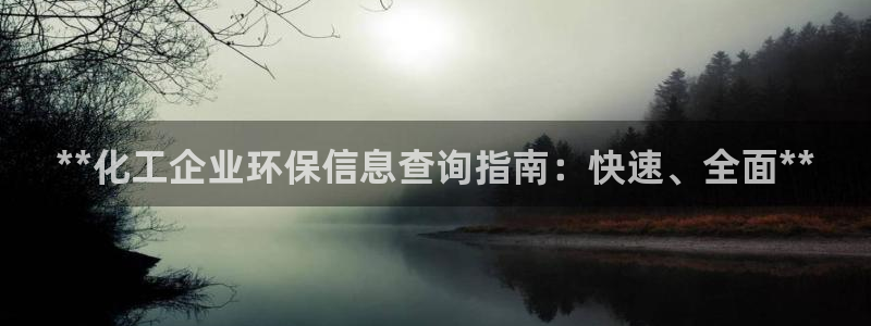 亿万第一季解说：**化工企业环保信息查询指南：快速、全面**