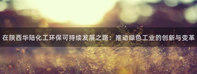 亿万 在线：在陕西华陆化工环保可持续发展之路：推动绿色工业的创新与变革
