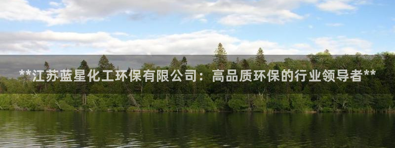 亿万的亿：**江苏蓝星化工环保有限公司：高品质环保的行业领导者**
