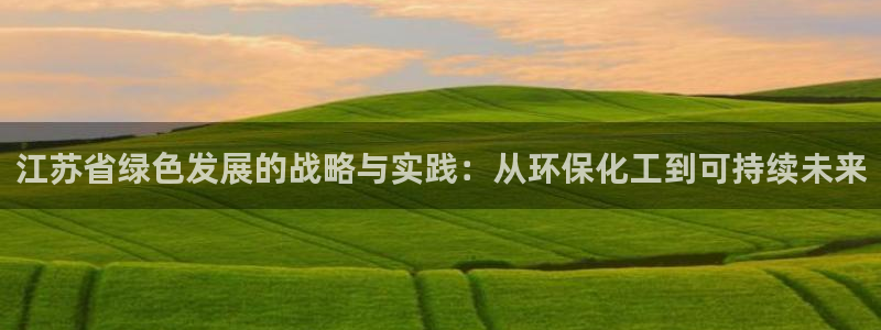 亿万第一集：江苏省绿色发展的战略与实践：从环保化工到可持续未来